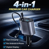 4 in 1 Retractable Car Charger